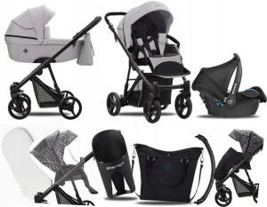 Wózek 3w1 Bebetto Nitello 05 Cz| Cabriofix 0-13 Kg
