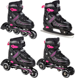 Rolki Wrotki Łyżwy Regulowane 4w1 Croxer Optima Black/Pink 39-42