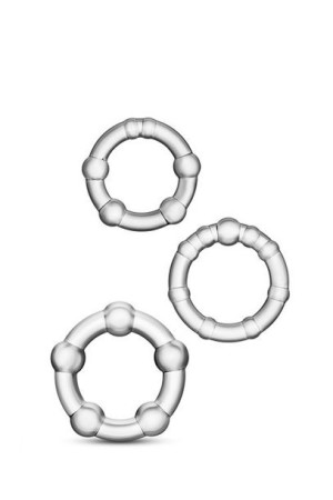 Zestaw-stay Hard Beaded Cockrings Clear