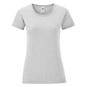 Koszulka damska ICONIC z odrywaną metką Fruit of the Loom Heather Grey XS