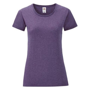 Koszulka damska ICONIC z odrywaną metką Fruit of the Loom Heather Purple XS