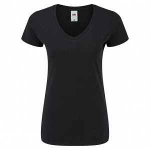 Koszulka damska Iconic V-Neck Fruit of The Loom Czarny XXL
