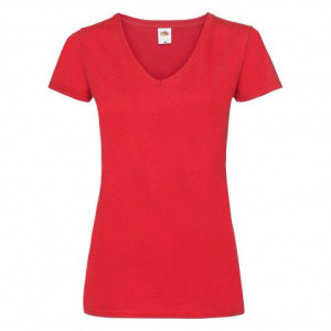 Koszulka damska V-Neck Fruit of the Loom Czerwony S
