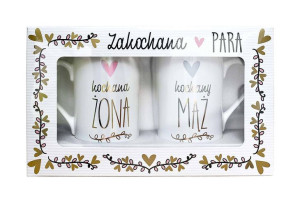 Kukartka komplet 2 kubków ŻONA i MĄŻ ZAKOCHANI