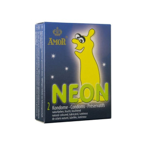 Prezerwatywy świecące w ciemności AMOR NEON 2 szt