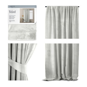 AmeliaHome Zasłona Velvet na taśmie 140X270 1szt. Biała