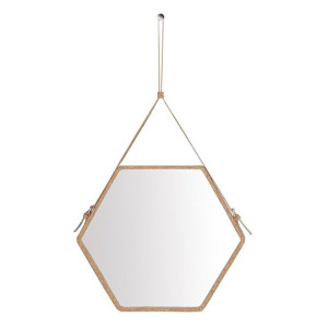 HOMEDE Lustro sześciokąt EBI 45,5X39,5 naturalne