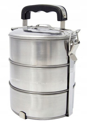Menażka Obiadowa Podwójna Stalowa 3x0,6l