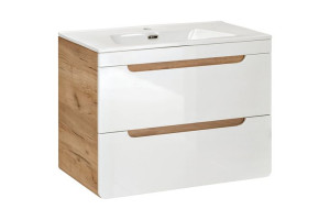 Szafka z umywalką 80cm ARUBA 821 Biały Połysk CMD