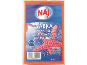 Naj Prostokąt gąbka do kąpieli i masażu 1 sztuka