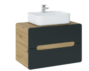 Szafka z Umywalką 80cm ARUBA Czarny Mat/Craft Złoty CMD