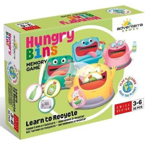 Gra planszowa memory dla dzieci Segregacja śmieci – Hungry Bins Adventerra