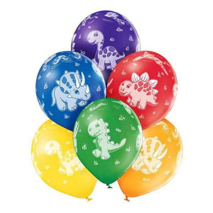 Balony Lateksowedino Dinozaur 30cm, 6szt Mix