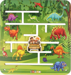 Dino LABIRYNT Dinozaury TABLICY MANIPULACYJNEJ V14