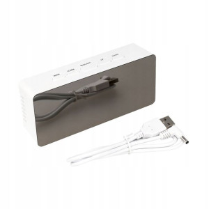 Budzik Cyfrowy Zegarek Led Termometr Usb Lustro
