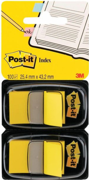 Zakładki indeksujące POST-IT® (680-Y2EU), PP, 25x43mm, 2x50 kart., żółte