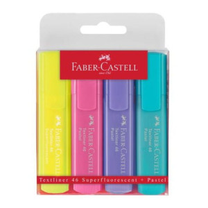 Zakreślacz pastelowy Textliner 1546 4 kolory Faber Castell