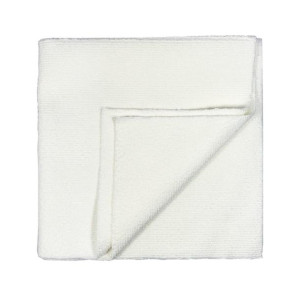 Biała Mikrofibra Bezszwowa 40x40 390g do Skór, Tapicerki