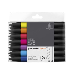Zestaw 12 kolorów Promarker Brush marker Vibrant Winsor & Newton 0290145