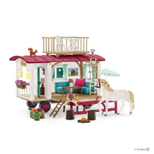 Schleich 42415 Przyczepa Do Tajnych Spotkań + Koń Zestaw
