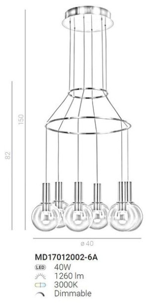 Lampa wisząca Aria MD17012002-6A Italux