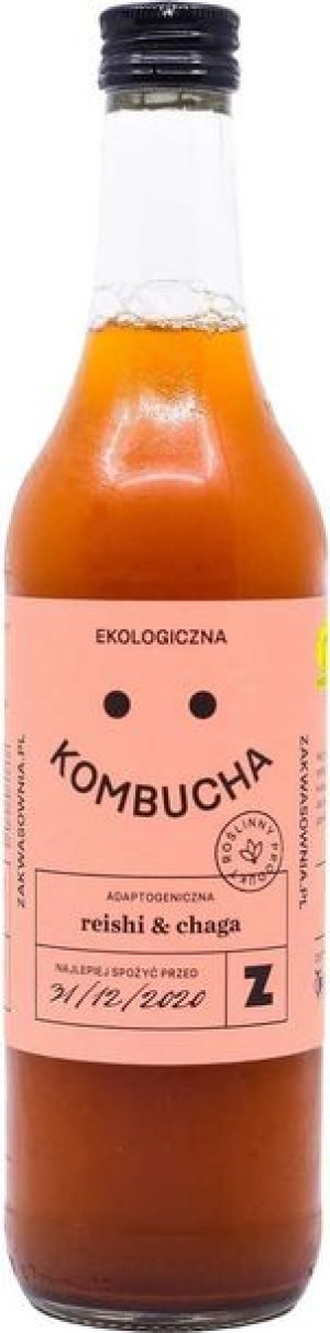 Kombucha Z Reishi I Chaga Bio 500 Ml - Zakwasownia