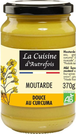 Musztarda Łagodna Z Kurkumą Bio 370 G - La Cuisine D Autrefois