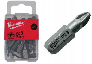 MILWAUKEE Końcówka bit wkretarki PZ3x25mm 25szt