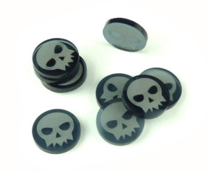 Znaczniki Akryl Grafit Śmierć Okrągłe 20x3mm 10szt