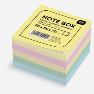 Kostka papierowa kolorowa 85x85x70 mm nieklejona Interdruk KOSPAPFKNK7