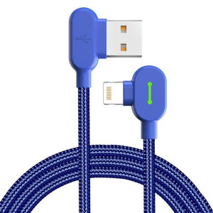 Mcdodo Button Szybki Kabel Kątowy 90° Led Lightning 1,2m Niebieski