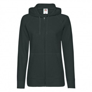 Lekka rozpinana bluza damska z kapturem Lady-Fit Fruit of the Loom Czarny L