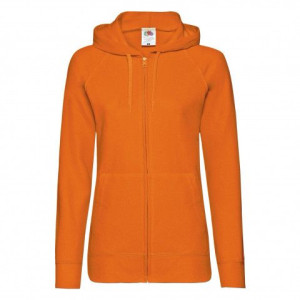 Lekka rozpinana bluza damska z kapturem Lady-Fit Fruit of the Loom Pomarańc