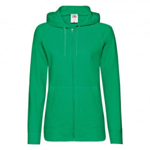 Lekka rozpinana bluza damska z kapturem Lady-Fit Fruit of the Loom Zielony