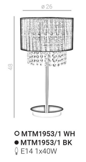 Lampa stołowa Astra BK MTM1953/1 BK Italux