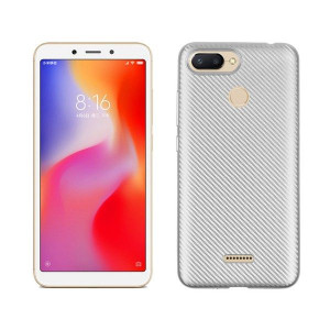 Etui Carbon Fiber Xiaomi Redmi 6 srebrny /silver
