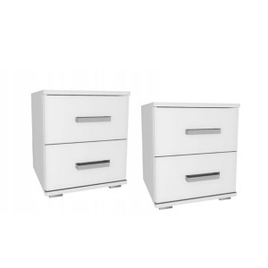 2x stolik nocny SEMI 40 cm szuflady biały SI-J