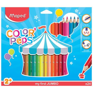 Kredki Jumbo Colorpeps Early Age Trójkątne 24 Szt Pud. Z Zaw. 834013 Maped
