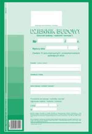 Druk Dziennik budowy A4 1+1