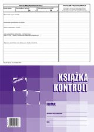 Druk Książka kontroli KK A5