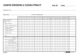 Druk Karta ewidencji czasu pracy Zo-95 A5