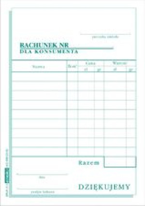 Druk Rachunek dla konsumenta A6