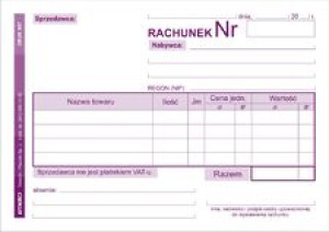 Druk Rachunek ryczałt (poziom) A6 1+1