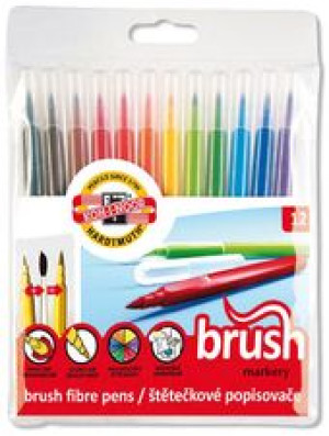 Koh i noor Flamastry Brush Pędzelkowe 12 kol