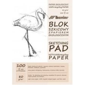 Leniar Blok szkicowy z eko papierem A3/100k