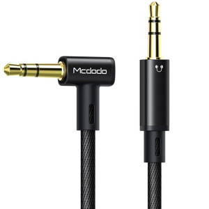 Mcdodo Mocny Kabel Kątowy Aux Mini Jack 3,5mm Oplot 1,2 M Czarny