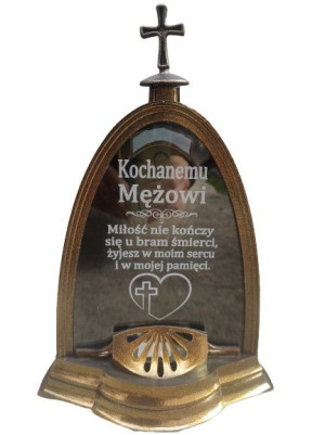 Znicz Led Kochany Mężu Grawer Duży Złota