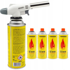 Palnik Gazowy Lutlampa Kartusz Regulacja + 4 Gaz