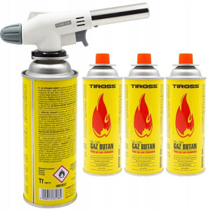 Palnik Gazowy Lutlampa Kartusz Regulacja + 3 Gaz