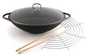 Wok Żeliwny + Ruszt Pałeczki Śr30cm. Gipfel Niemcy
